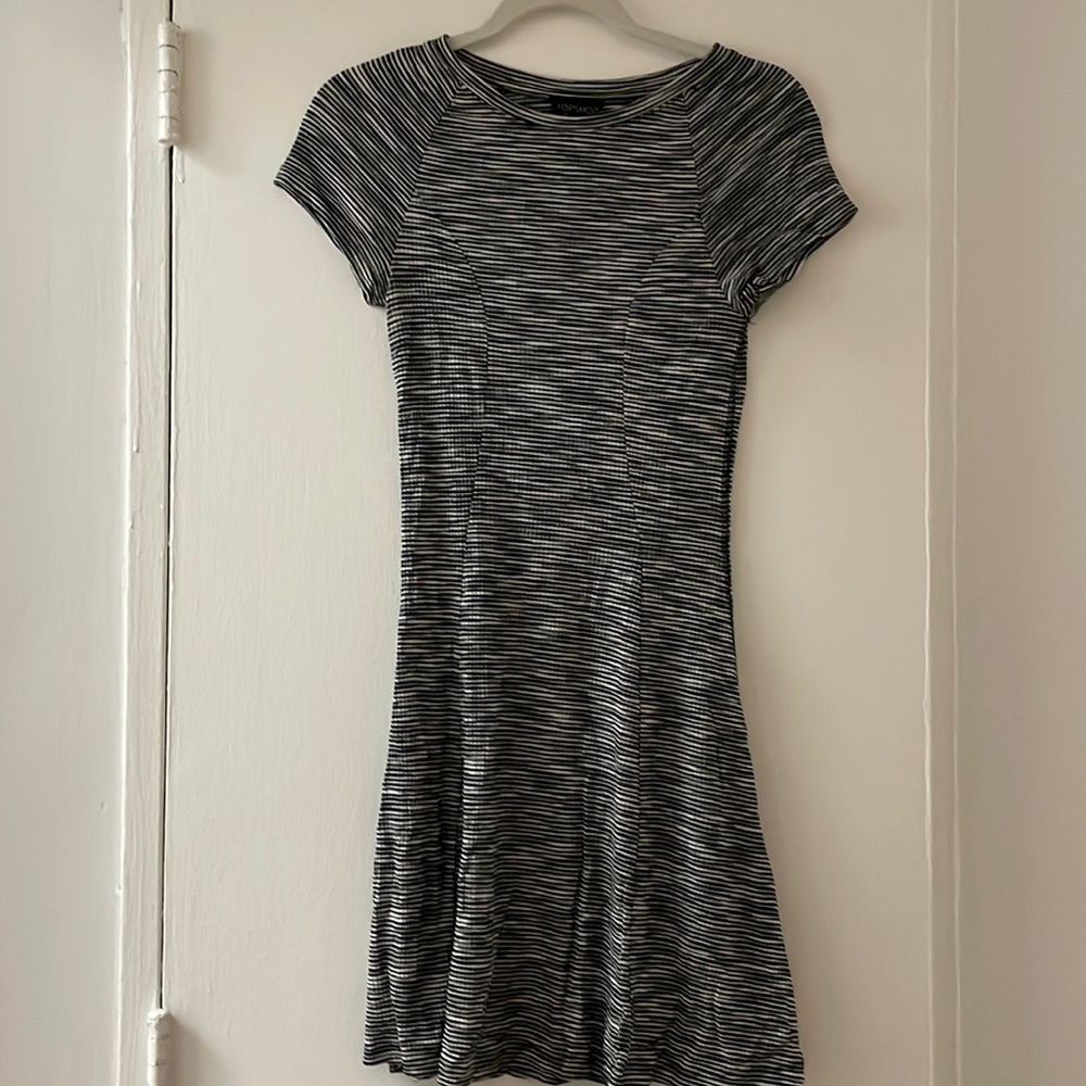 Topshop black and white striped dress